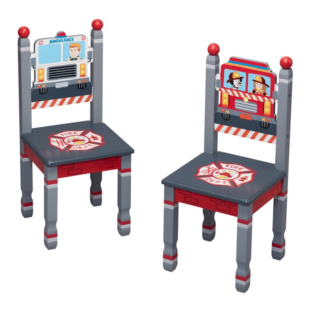 Teamson Fantasy Fields - Nábytok na hranie -Sada 2 stoličiek pre malých hasičov